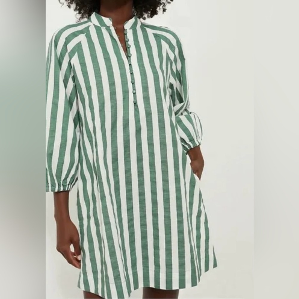POMANDER PLACE Green Stripe Maryse Mini Caftan, size XL from Tuckernuck.